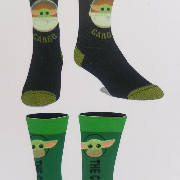 star wars  baby yoda mens casual crew socks 6 pair - Picture 4 of 6
